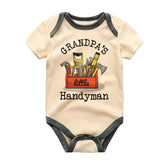 Grandpa’s Little Handyman Unisex Baby Bodysuit Cute Funny Baby Shower Gift Construction Baby Clothes